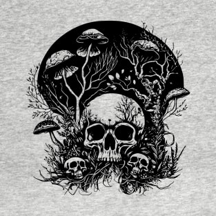 Psychedelic Ink Forest Skulls T-Shirt